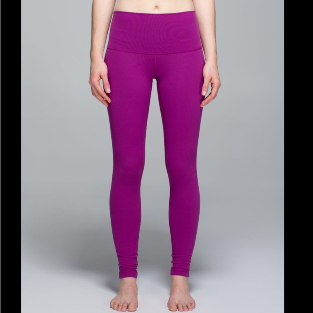 Lululemon regal plum roll down high waist wunder under leggings 4